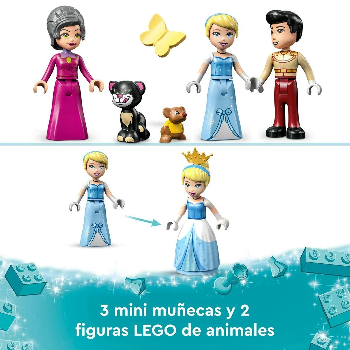 LEGO® ǀ Disney Pelenės ir Žavingojo princo pilis 43206 konstravimo rinkinys (365 dalys) 43206