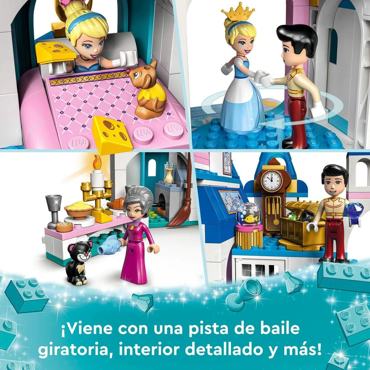 LEGO® ǀ Disney Pelenės ir Žavingojo princo pilis 43206 konstravimo rinkinys (365 dalys) 43206