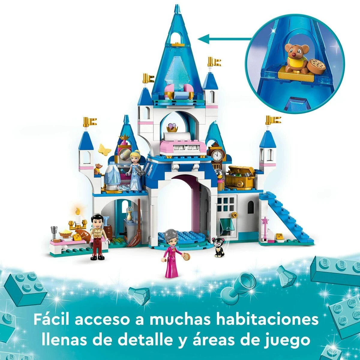 LEGO® ǀ Disney Pelenės ir Žavingojo princo pilis 43206 konstravimo rinkinys (365 dalys) 43206