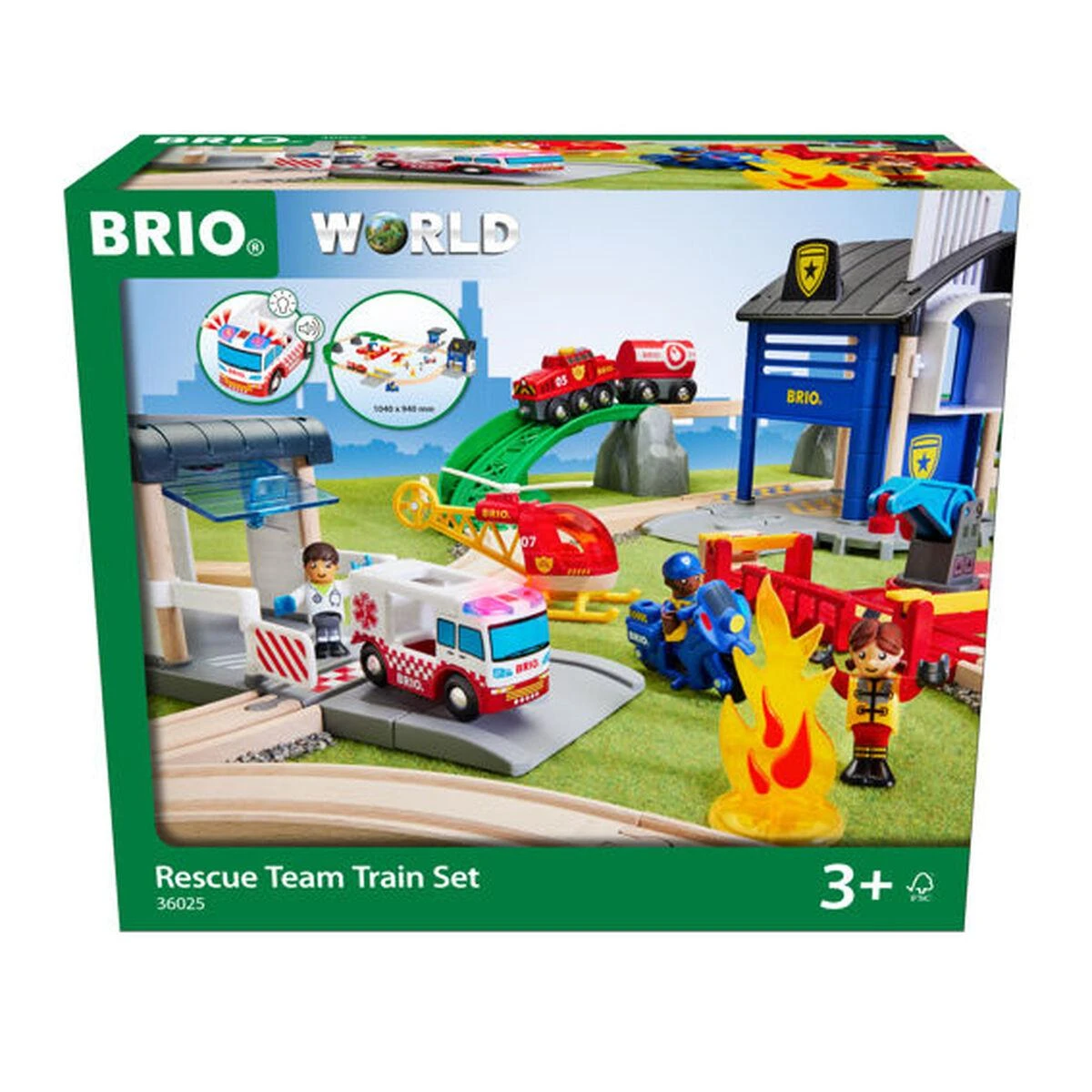 Ravensburger BRIO traukinio bėgių rinkinys Rescue Team 36025