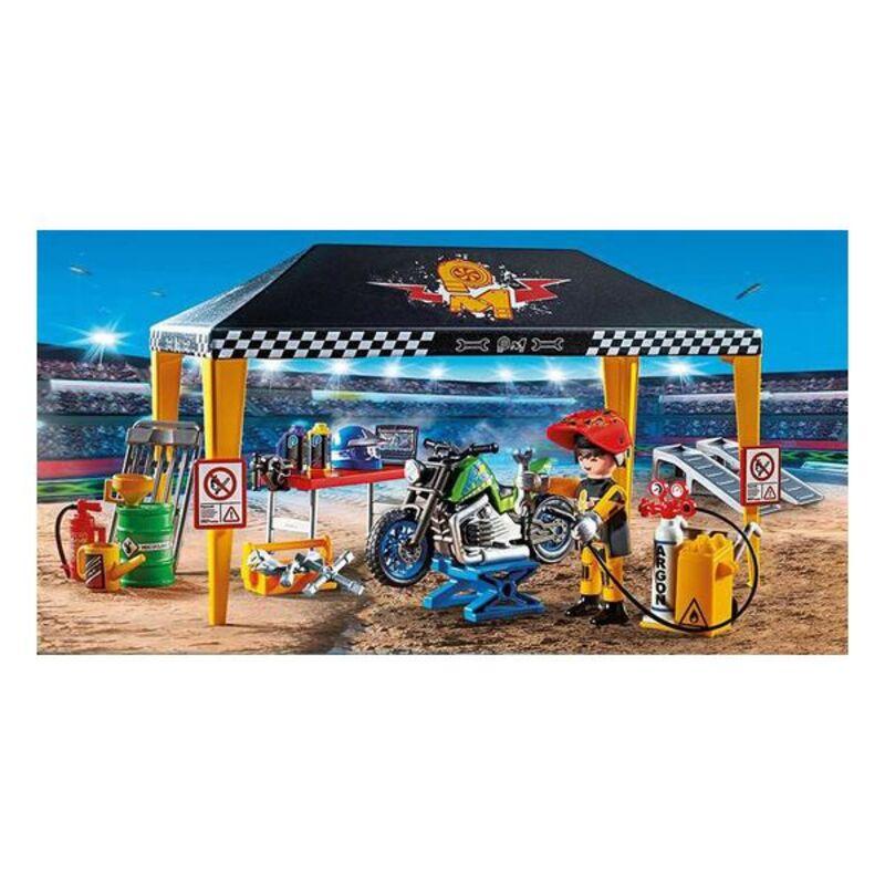 70552 PLAYMOBIL® Stuntshow Motociklų servisas palapinėje