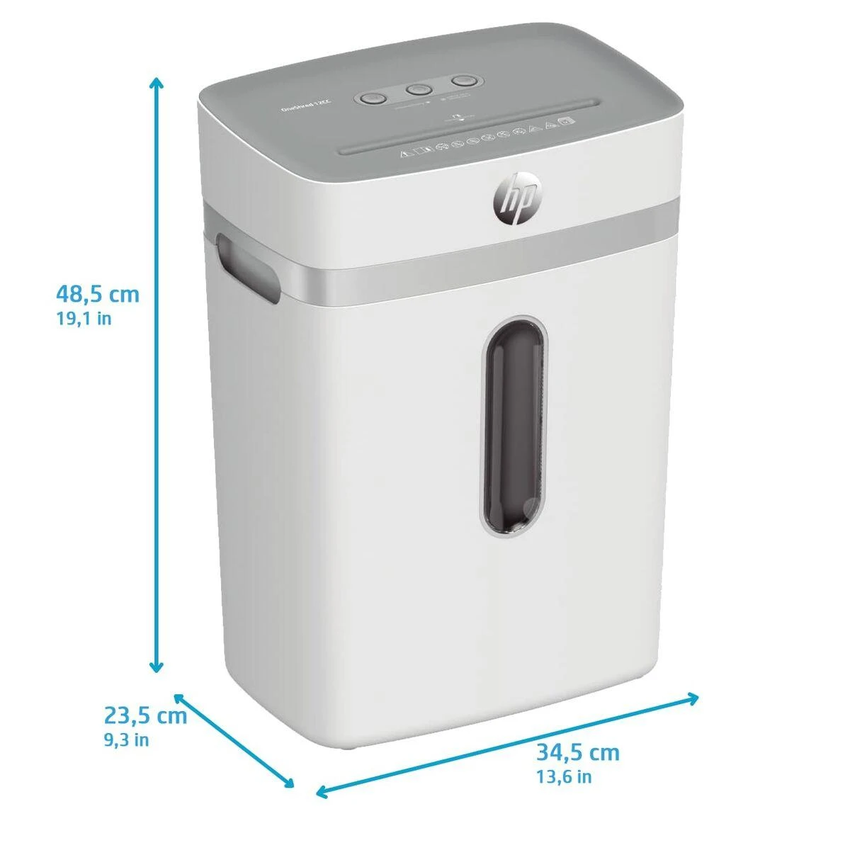 Popieriaus Smulkintuvas - HP Oneshred 12CC 23L Smulkinimas Itin Mažais Gabalėliais