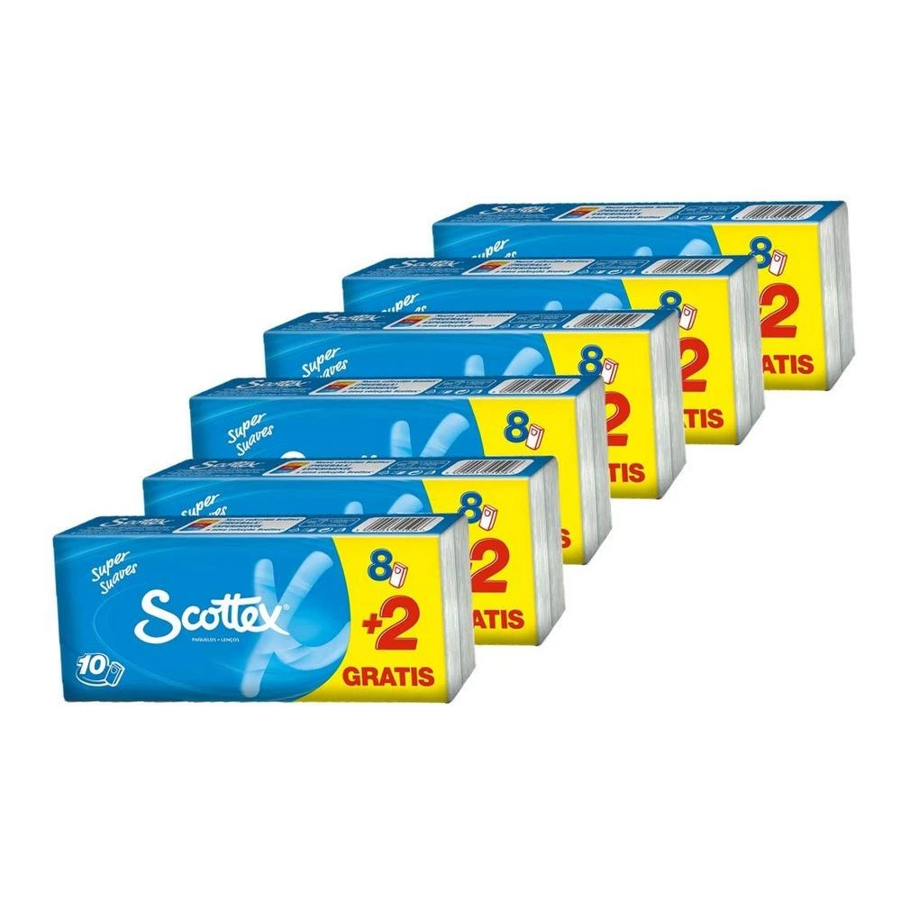 "Scottex" 3 sluoksnių kišeninis kvadratas 10 vienetų