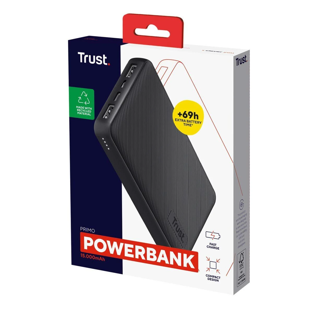 Trust Primo Lithium-Ion (Li-Ion) 15000 mAh Juodas