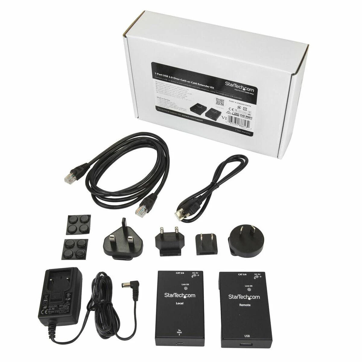 USB adapteris StarTech USB2001EXTV USB - RJ45 Juodas (USB2001EXTV)