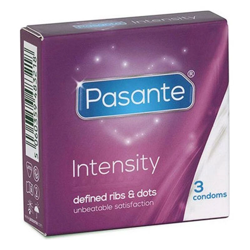 Pasante Healthcare Stimuliuojantys prezervatyvai, intensyvumas 3 vnt.