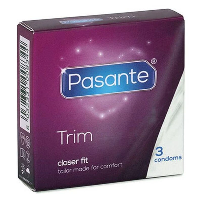 Pasante Healthcare Prezervatyvai „Trim“ 3 vnt.
