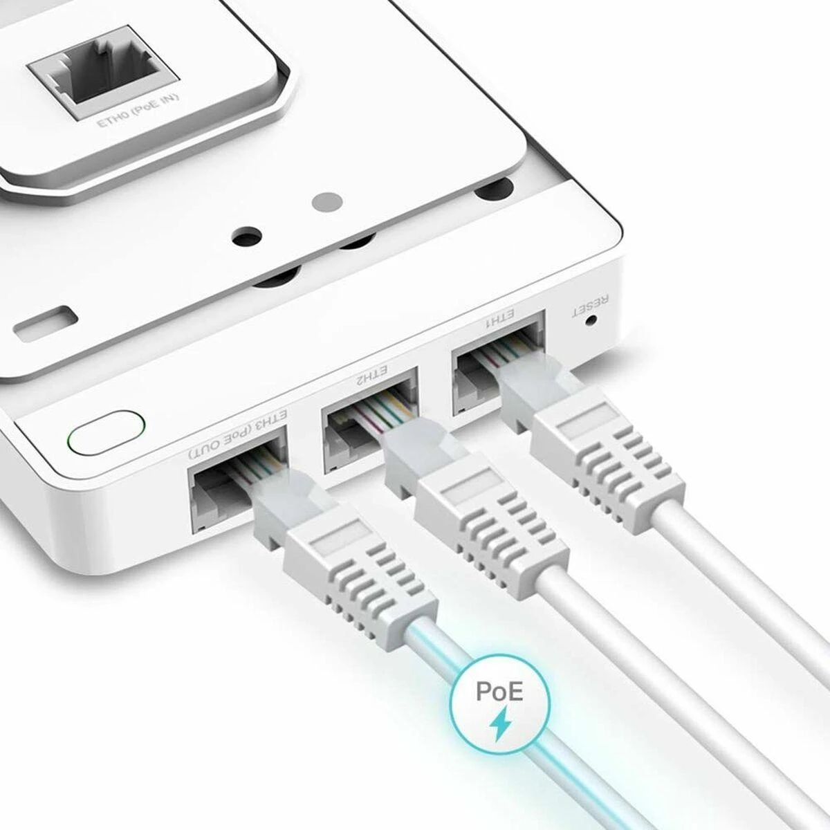 TP-LINK | „AX1800 Wall-Plate“ dviejų juostų „Wi-Fi 6“ prieigos taškas | EAP615-Siena | 802.11ax | 10/100/1000 Mbit/s | Ethernet LAN (RJ-45) jungtys 4 | MU-MiMO Taip | PoE išėjimas