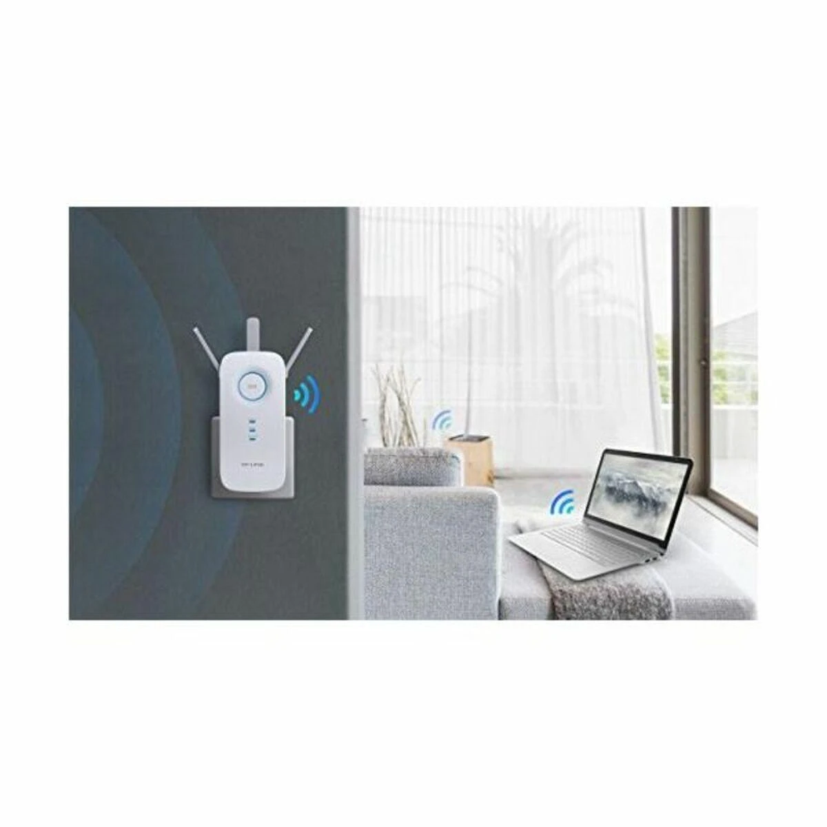 TP-LINK AC1750 dviejų juostų belaidis sieninis diapazono plėstuvas Qualcomm 1300Mbps esant 5GHz + 450Mbps esant 2,4Ghz 802.11ac/a/b/g/n