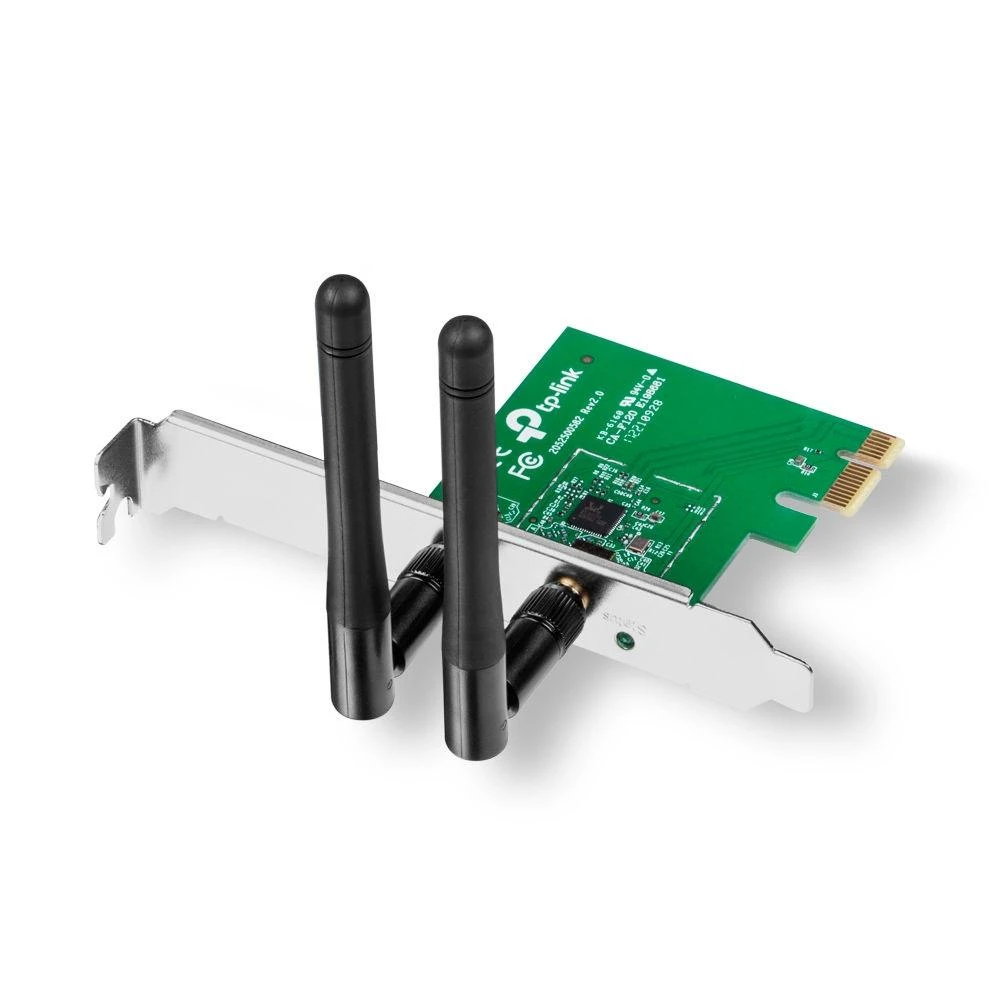 TP-LINK 300MBit/s WLAN-N PCI Express adapteris Atheros-Chipsatz 2T2R 2,4GHz 802.11b/g/n 2 nuimamos antenos