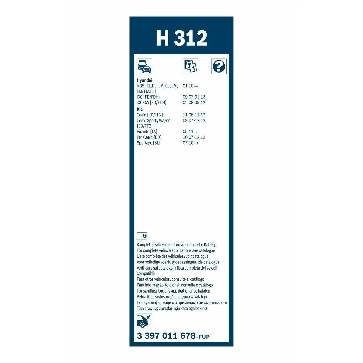 BOSCH valytuvų mentės 3397011678 988501H000
