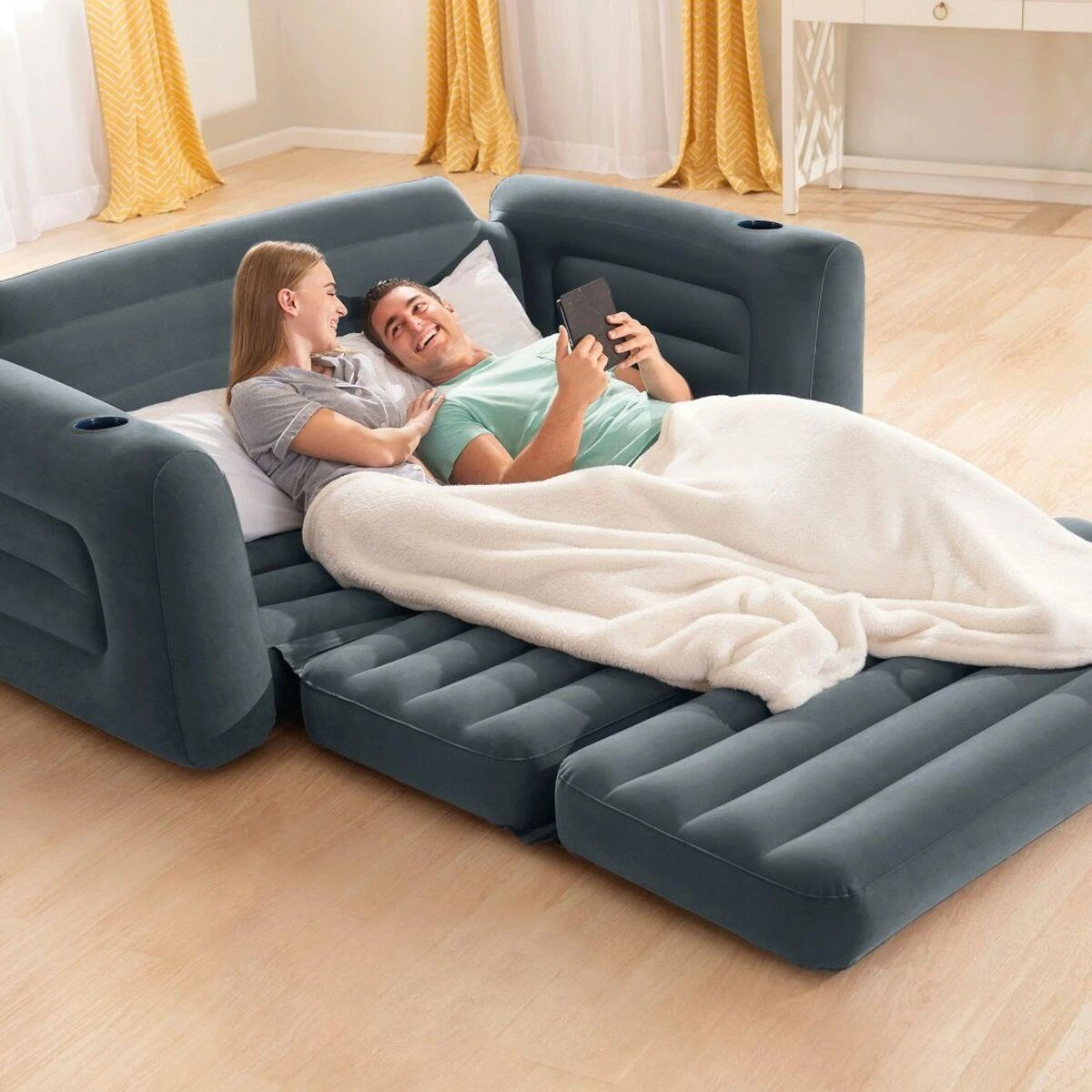2-in-1 INTEX 66552 pripučiamas sofos-lovos ištiesiamas čiužinys