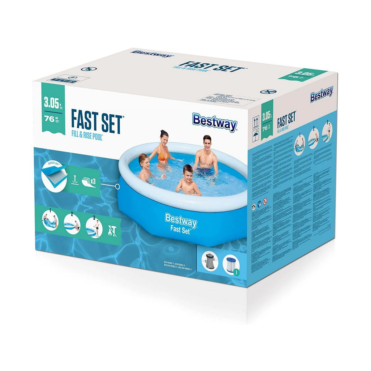 Baseinas su filtro pompa Bestway Fast Set