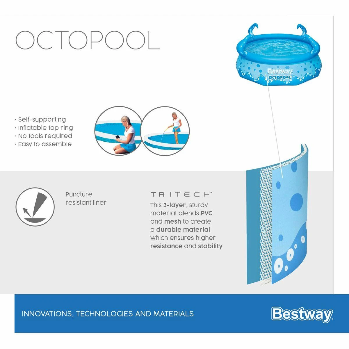 Bestway Octopool 274 cm baseino technologijos