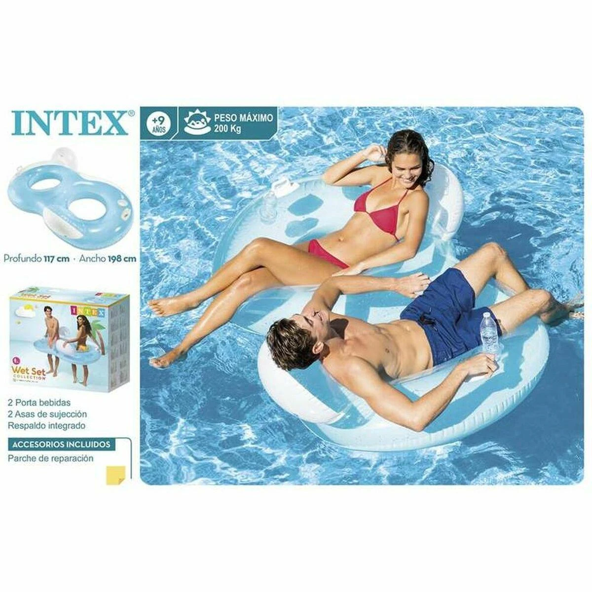 Intex dvivietė plaukiojanti kėdė 198 x 117 cm, modelis 56800
