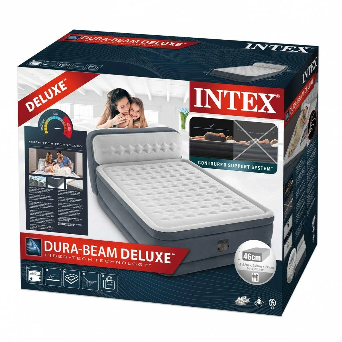 Intex Lovos čiužinys 236x152cm su pompa 2 asmenims DELUXE 64448ND