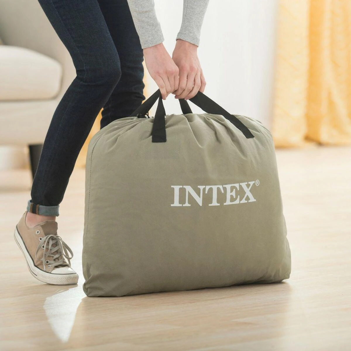 Intex Pripučiamas čiužinys-lova, 203x152cm, su pompa DELUXE
