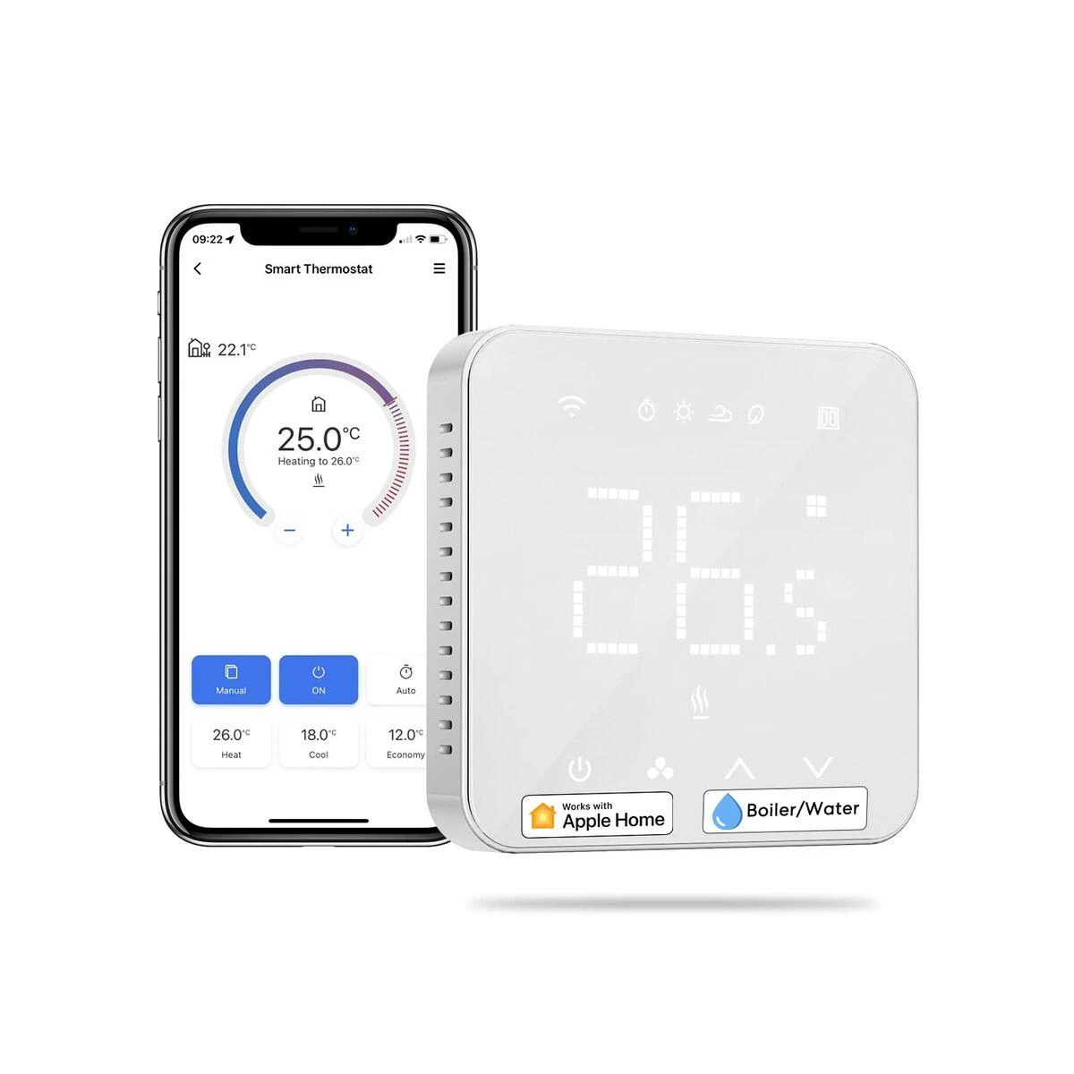 Meross MTS200 Wi-Fi termostatas veikia su Apple Homekit, SmartThings