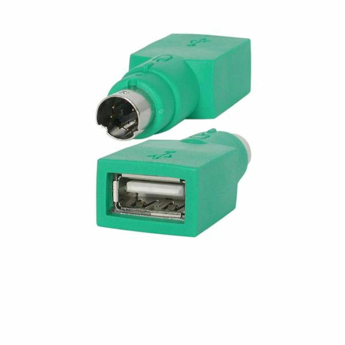 Žalias USB į PS/2 pelės adapteris, komplektas