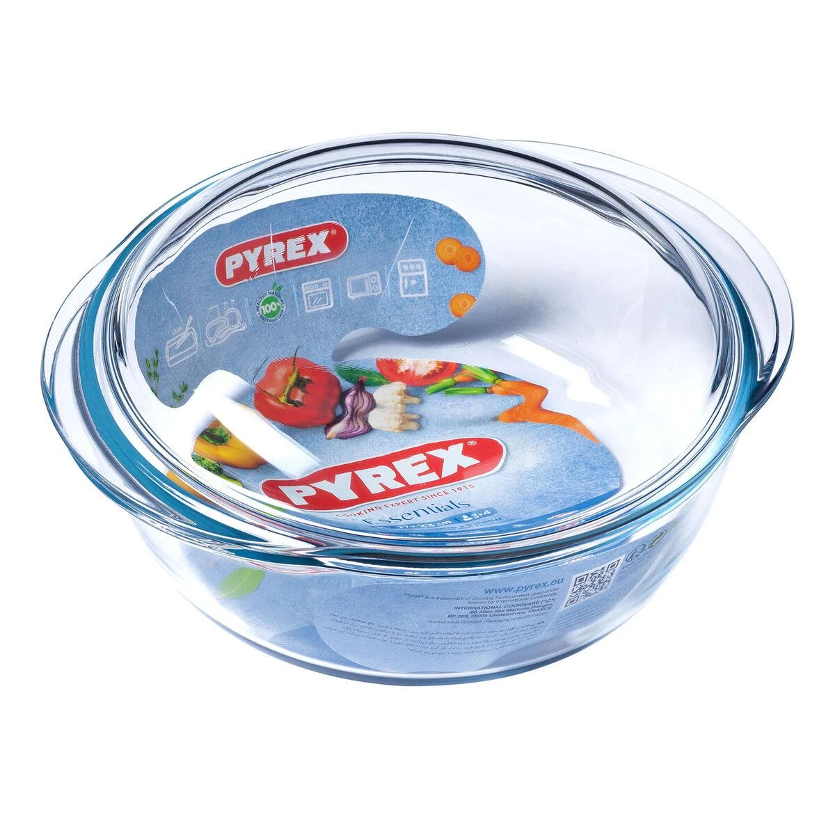 Pyrex indas apvalus/dangtelis 3,2 l Pyrex dribsnių įvynioklis 40524