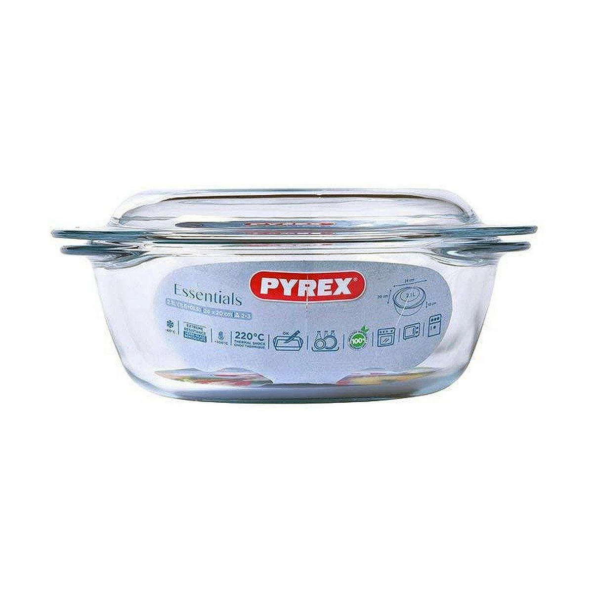 Pyrex Puodas su Pokrywką Permatomas Szkło (2,1 L)
