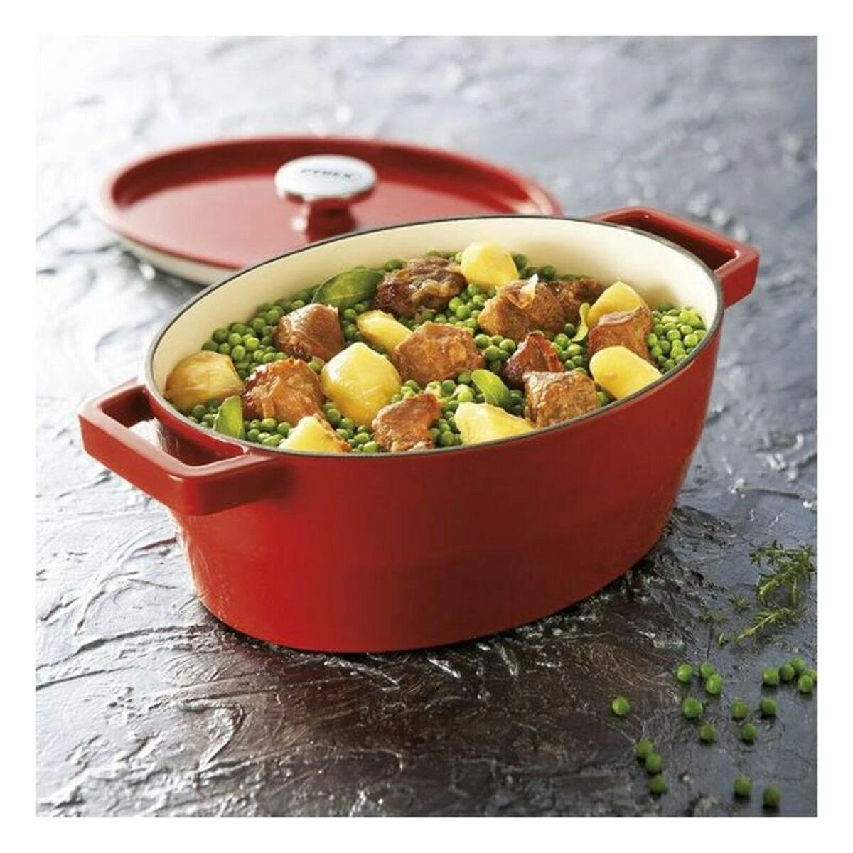 Pyrex Lėto virimo ketaus puodas su dangčiu - 5,8 l