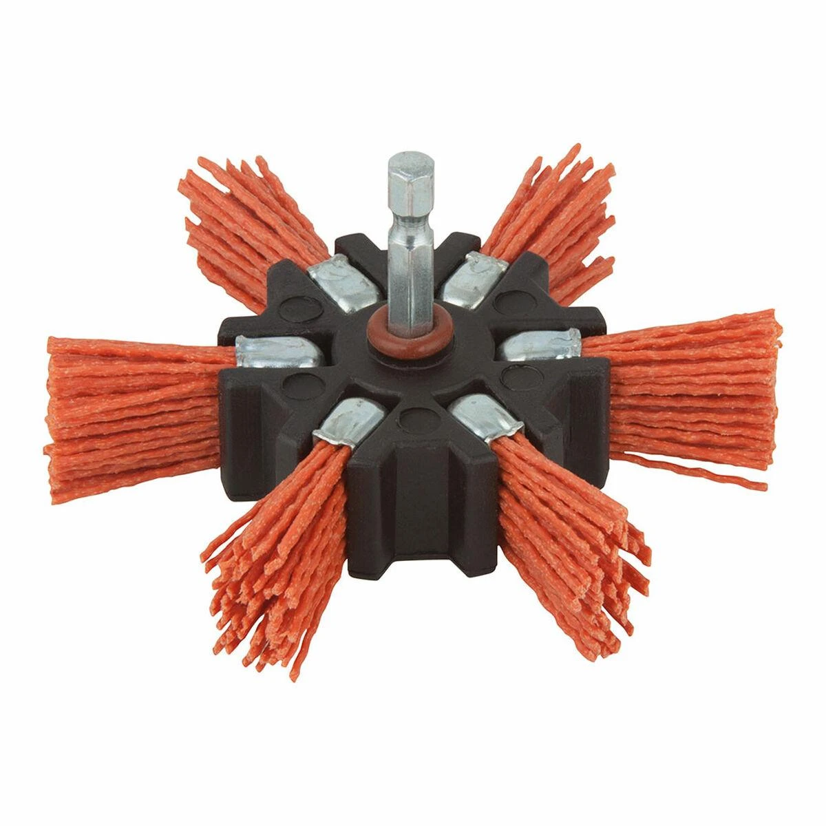 Nailoninis apvalus šepetys Wolfcraft 100x10 mm; HEX 1/4'' grubus