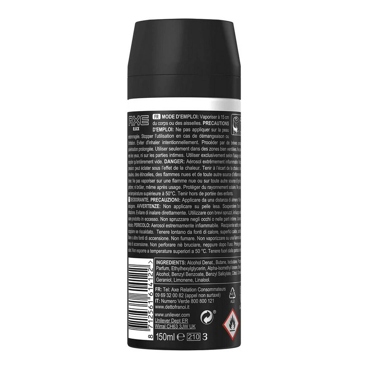 "Axe Juodas" dezodorantas 150 ml purškalas