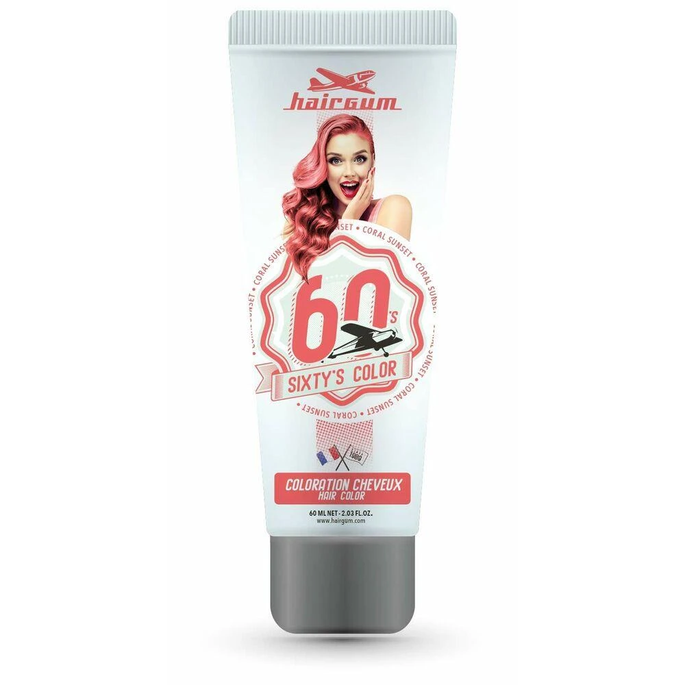 Hairgum Sixty's Colour koralų spalvos dažų tūbelė