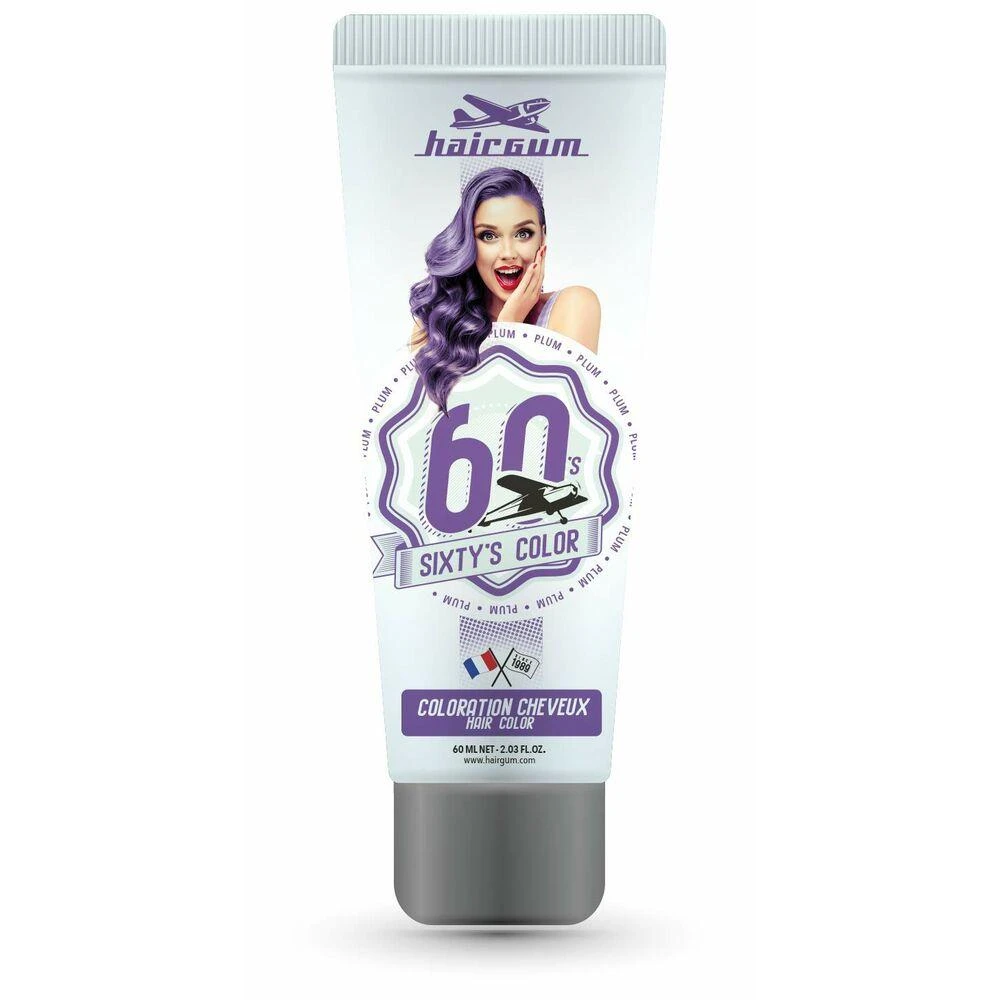 Hairgum Sixty's Plum plaukų dažų tūbelė