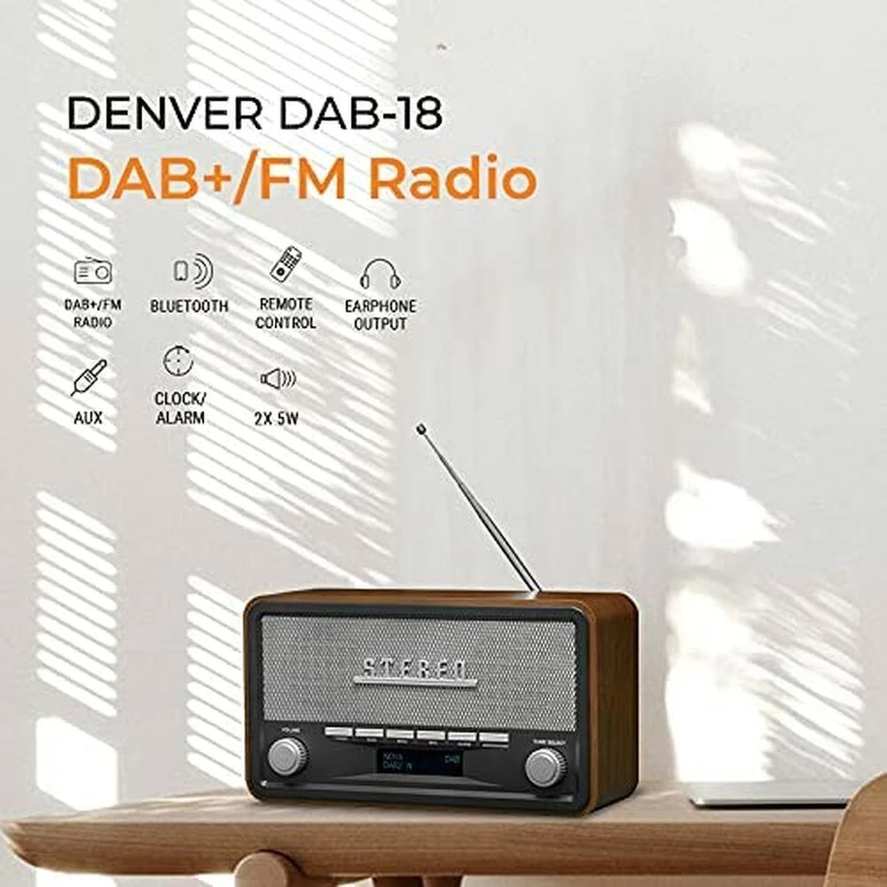 Denver DAB-18 radijo imtuvas Asmeniškas Analoginis ir skaitmeninis Juoda, Pilka