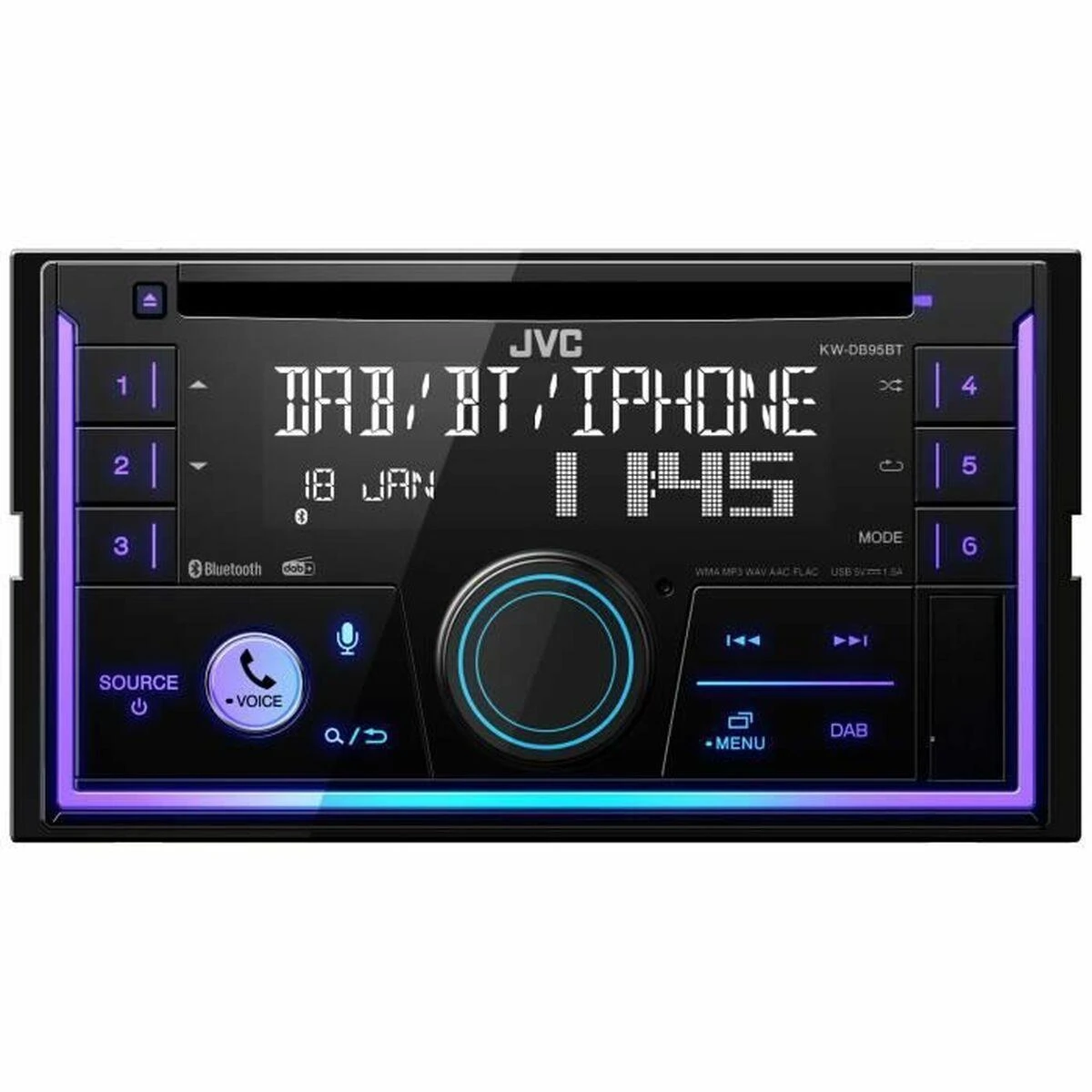 Automagnetola JVC, KD-X482DBT USB MP3 magnetola su AUX įėjimu, Bluetoot