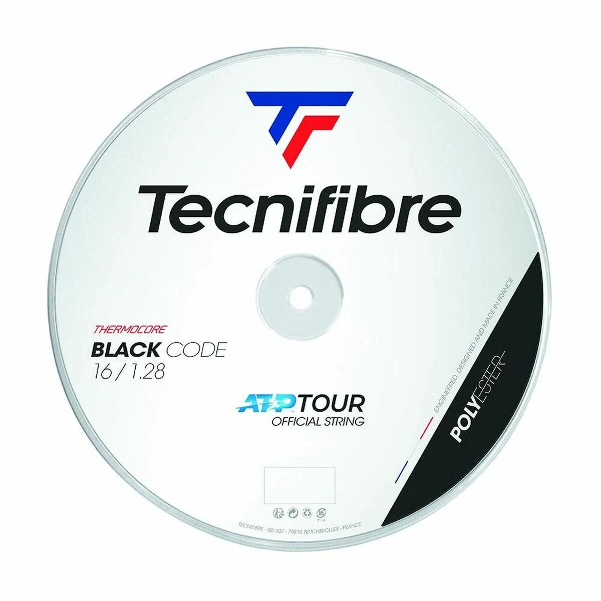TECNIFIBRE Juodas CODE 16/1.28mm 200m stygos teniso raketei