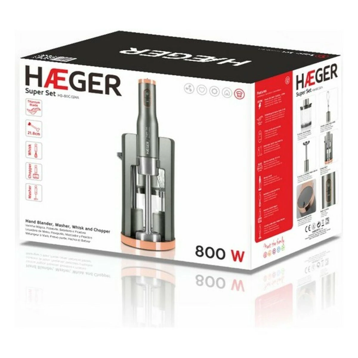 Haeger Maišytuvo šluotelė „Super Set“, pilka, 800 W