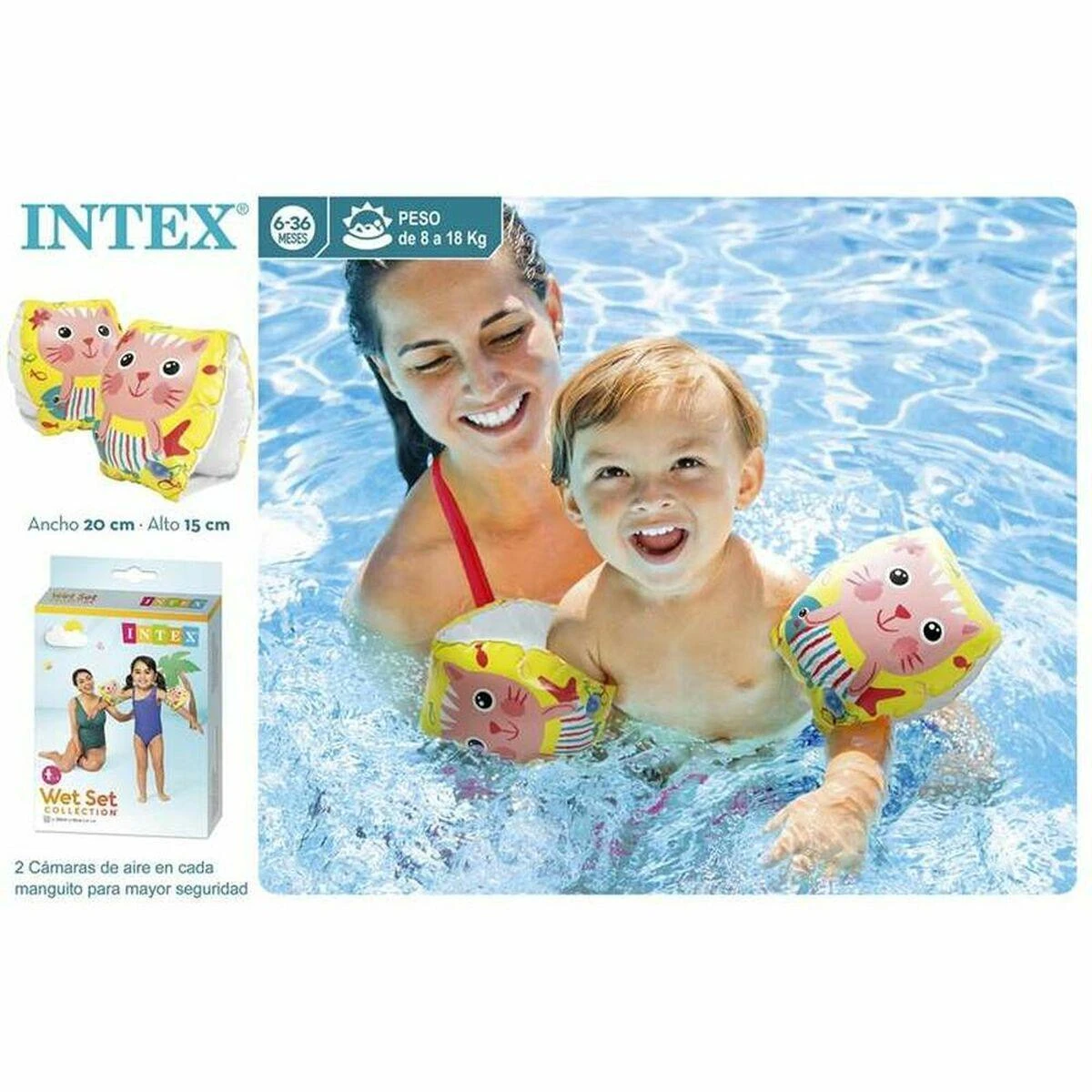 Pripučiamos rankovės vaikams 20 - 15 cm, INTEX
