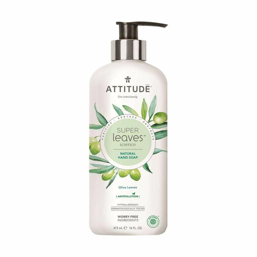 „Attitude Super Leaves“, rankų muilas, alyvuogių lapai, 473 ml