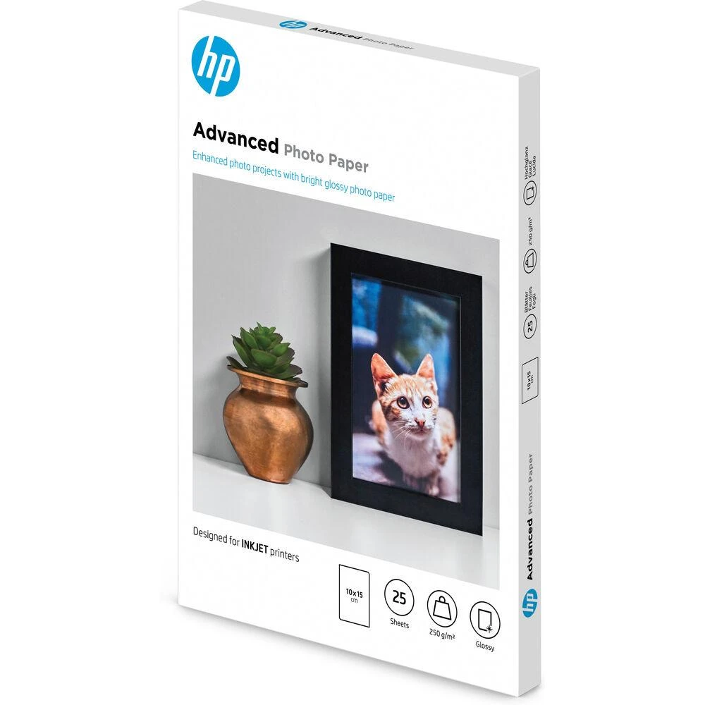 Hewlett Packard (HP) HP Advanced Photo Paper blizgus 25 lapų 10x15 cm be paraščių