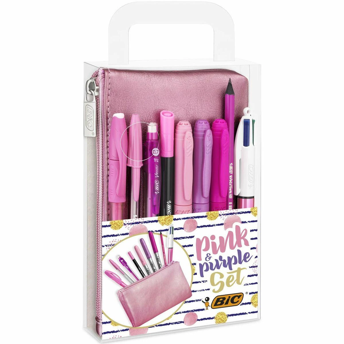 Bic Rinkinys rašymo priemonių dėkle rožinė ir violetinė