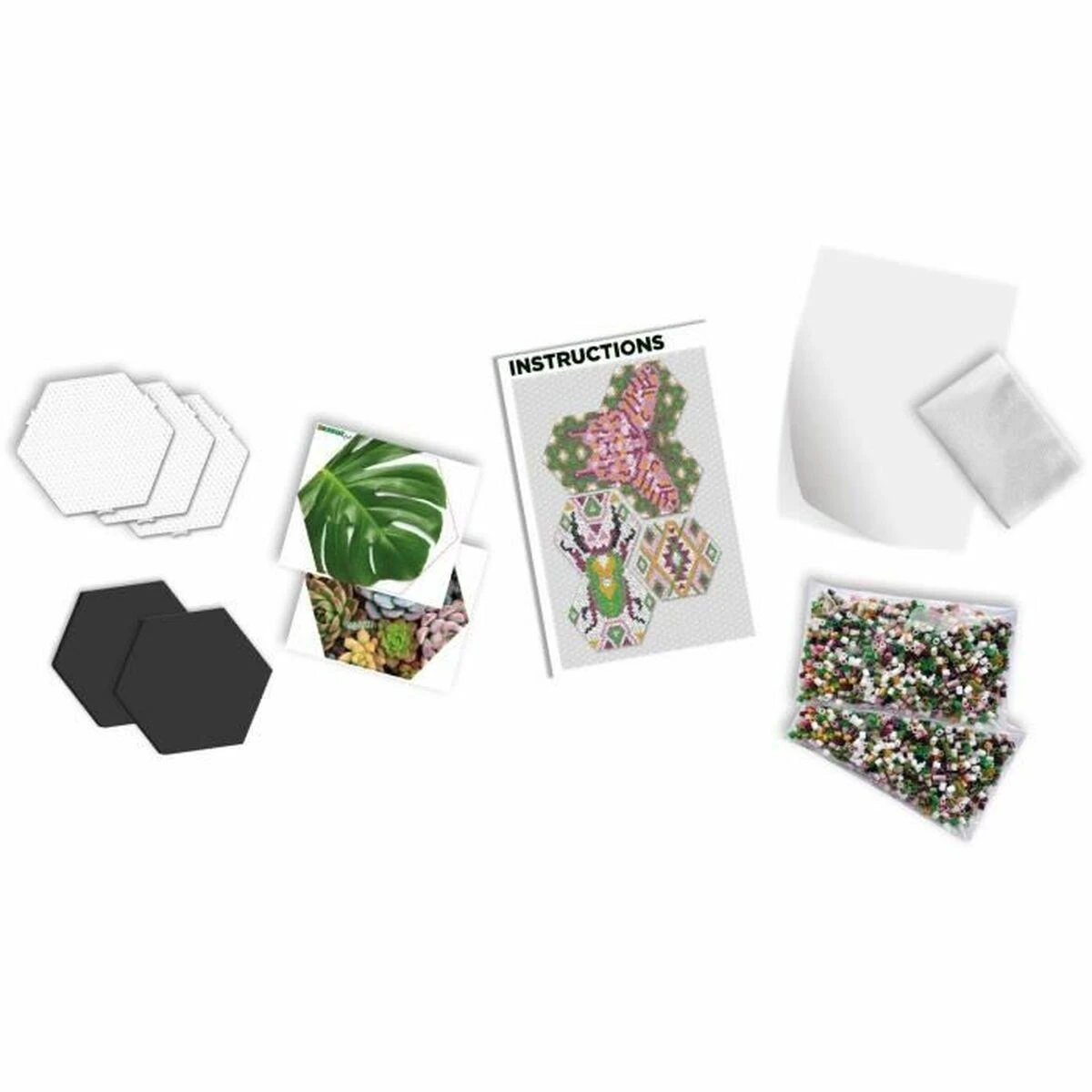 Dėlionė Mozaika SES Creative Beedz Art – šešiakampės plytelės Botanica (FR)