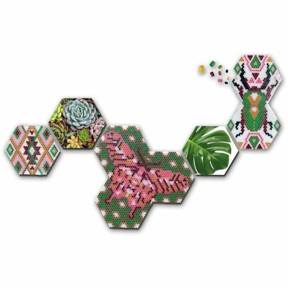 Dėlionė Mozaika SES Creative Beedz Art – šešiakampės plytelės Botanica (FR)