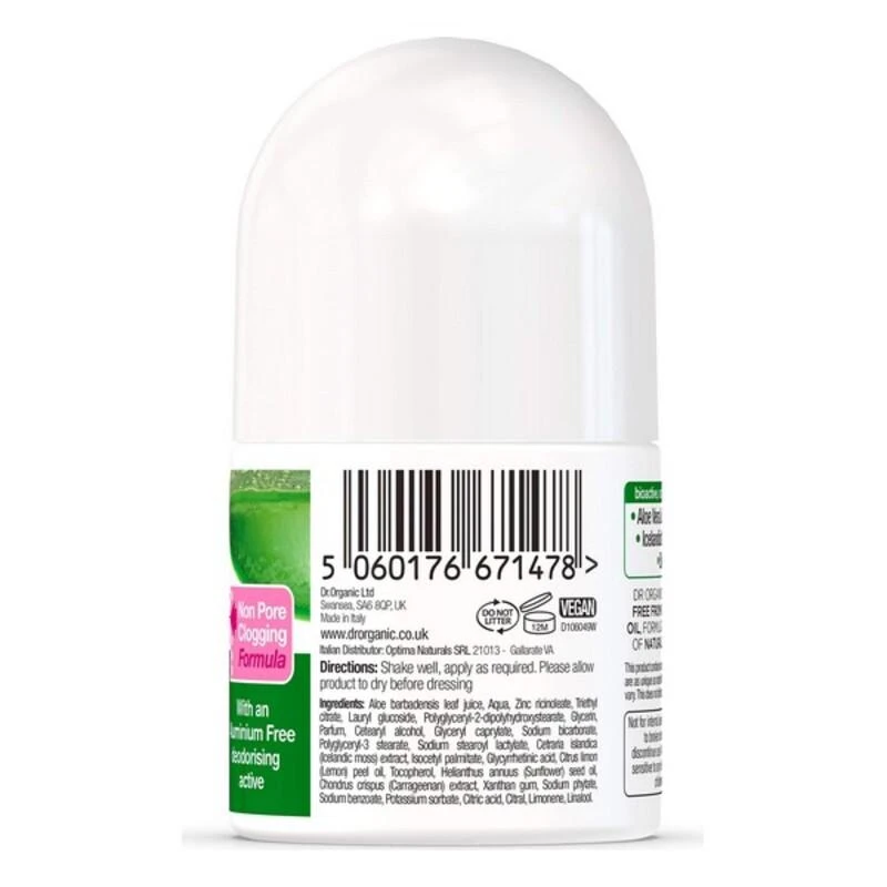 Dr. Organic Aloe Vera dezodorantas Roll On 50ml