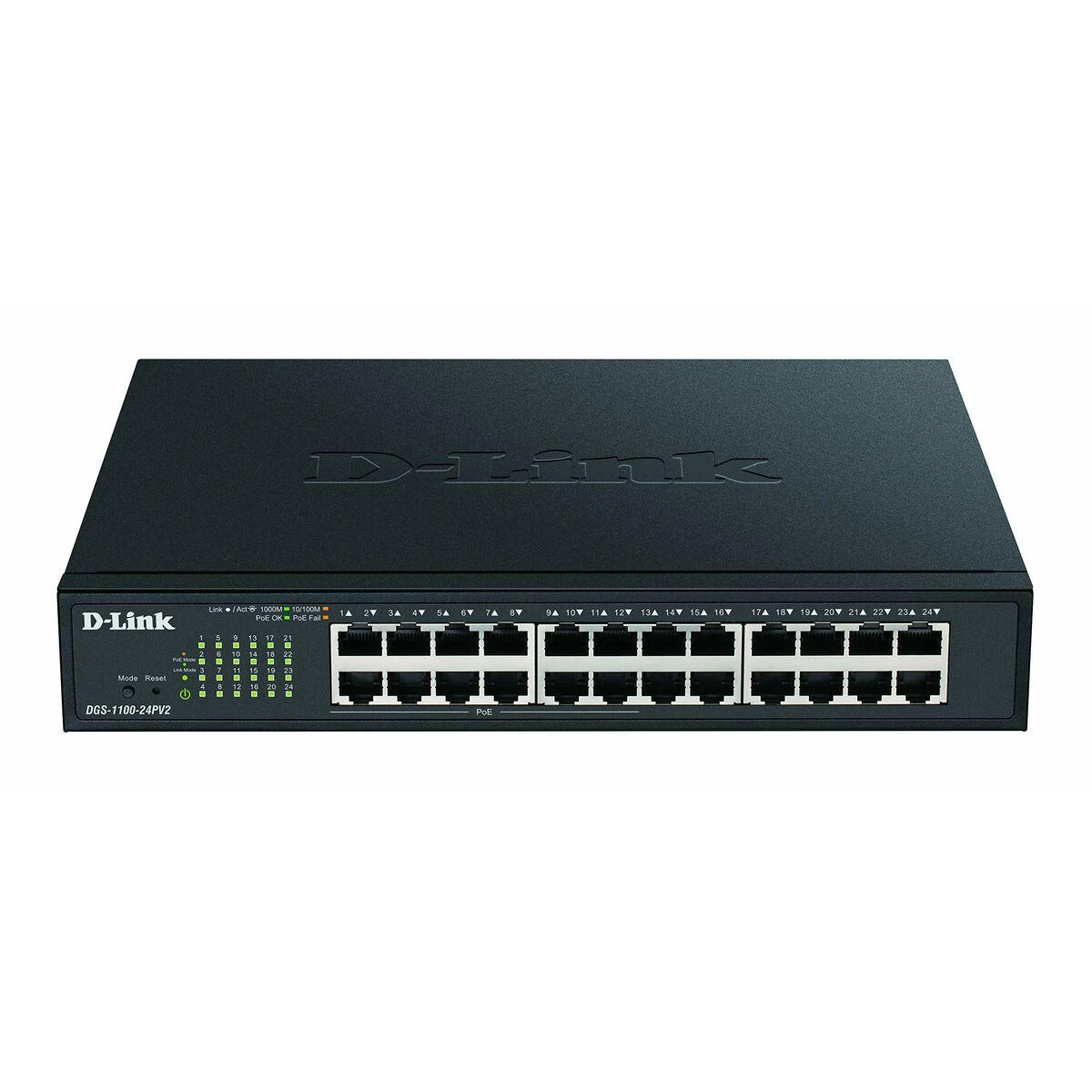 Šakotuvas D-LINK 24 prievadų Layer2 PoE Gigabit Smart Switch 24x 10/100/1000Mbit/s TP RJ-45 prievadas, iš kurio 12 x PoE 802.3af/802.3at802.3x srautas
