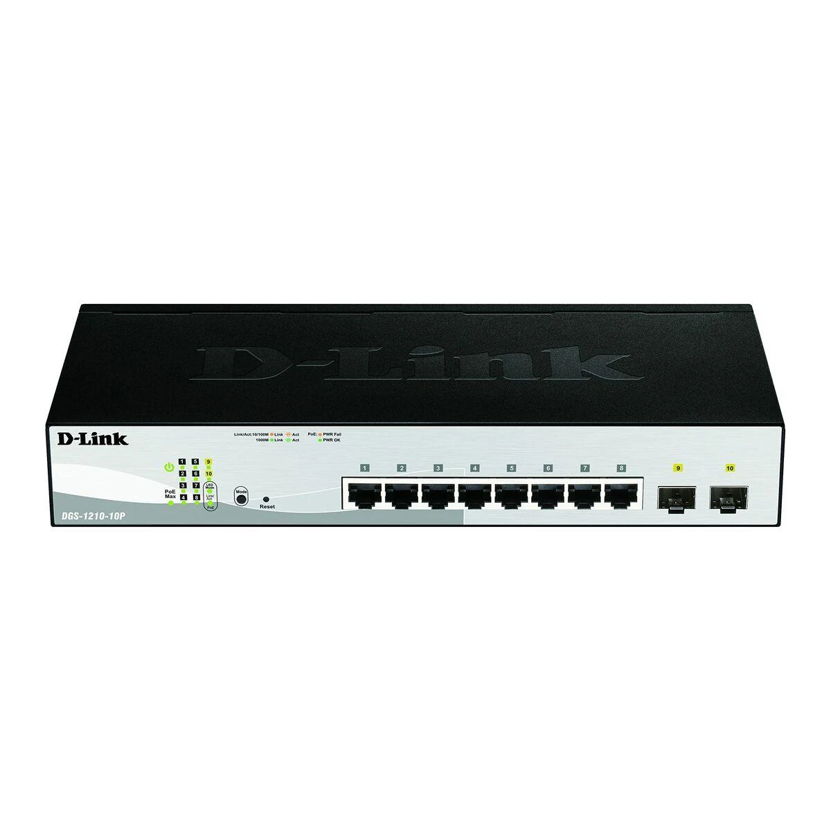 Šakotuvas D-LINK 10-Port Layer2 PoE Smart Managed Gigabit Switch dlink žalias 3.0 8x 10/100/1000Mbit/s TP RJ-45 PoE prievadas 802.3af/at