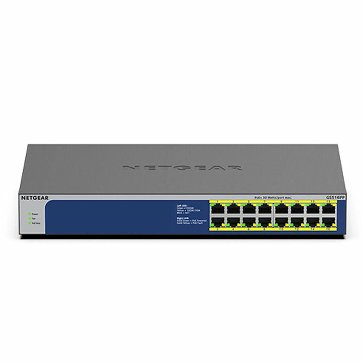 Šakotuvas Netgear Switch GS516PP (GS516PP-100EUS) (GS516PP100EUS)