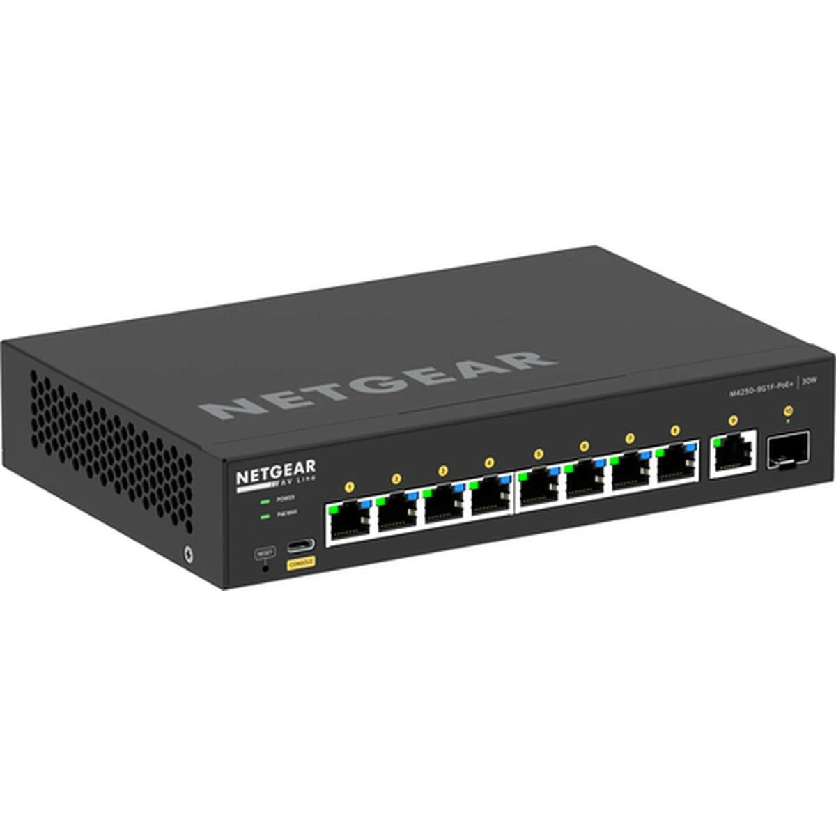 Šakotuvas NETGEAR 10PT M4250-9G1F-POE+ valdomas jungiklis