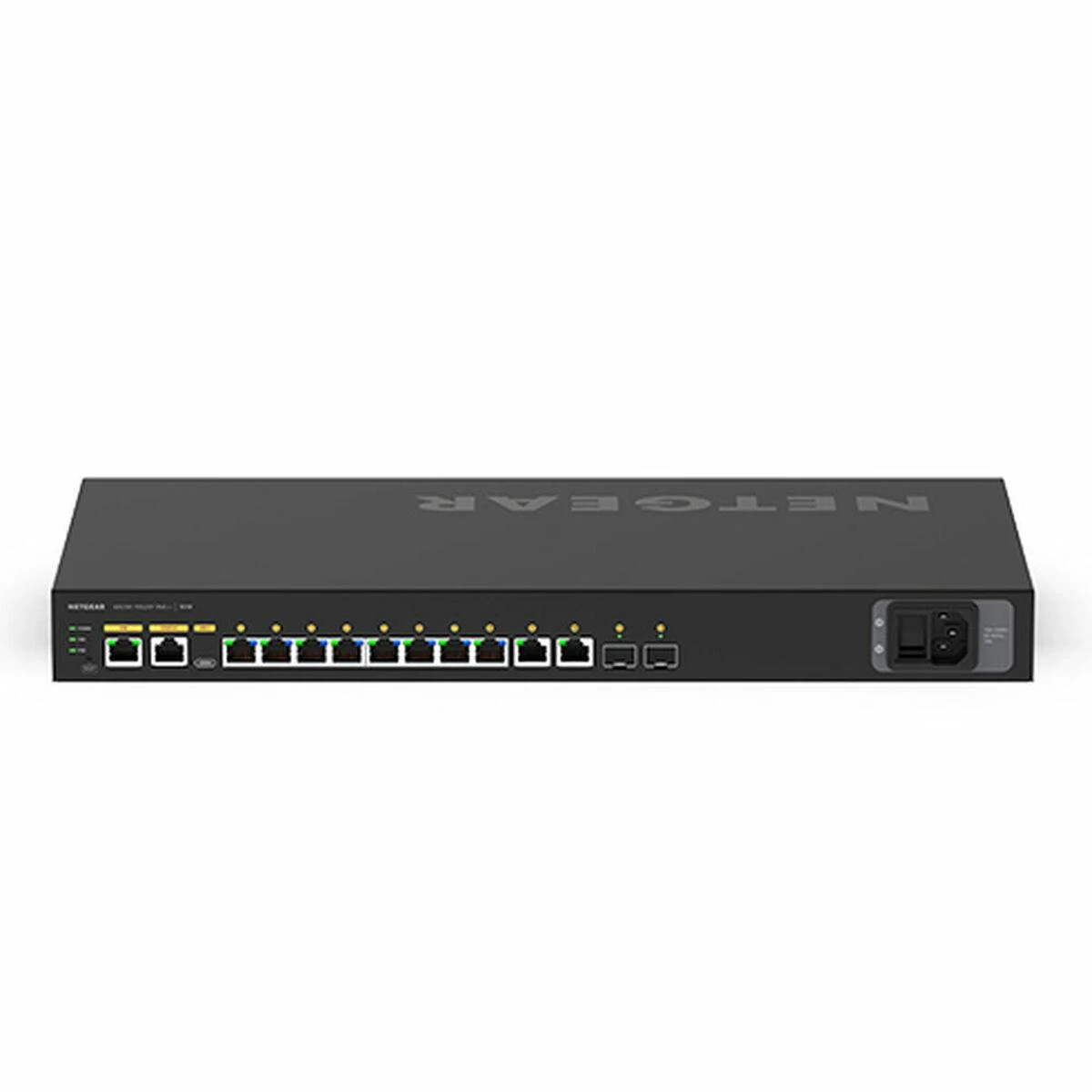Šakotuvas NETGEAR 12 prievadų AV linija M4250-10G2XF-PoE++ 8x1G Utra90 PoE++ 802.3bt 720W 2x1G 2xSFP+ valdomas jungiklis