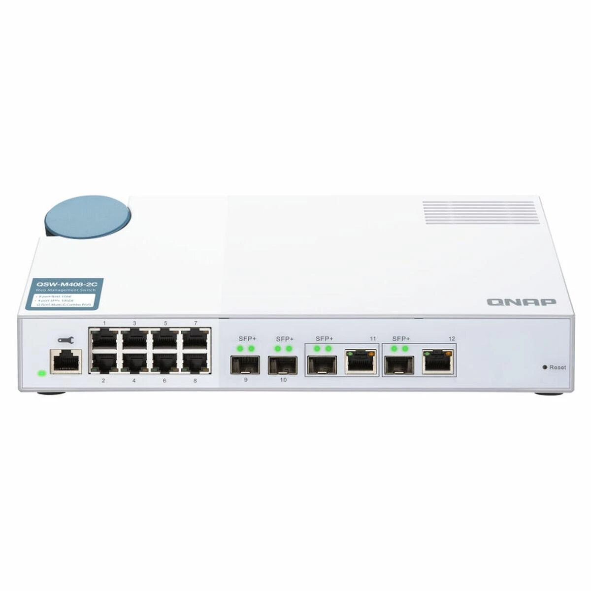 Šakotuvas QNAP QSW-M408-2C tinklo komutatorius Valdomas L2 10G Ethernet (100/1000/10000) Balta