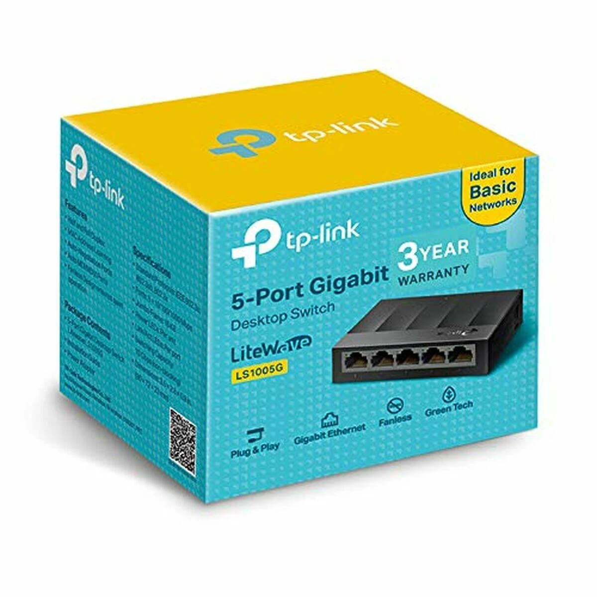 Šakotuvas TP-LINK LS1005G Ne-valdomas Gigabit Ethernet (10/100/1000) Juoda