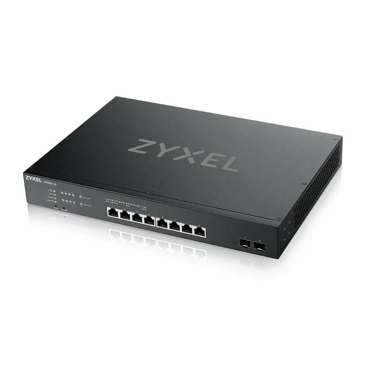 Šakotuvas „ZYXEL XS1930-10“, 8 prievadų kelių gigabitų išmanusis valdomas komutatorius su 2 SFP+ prievadais, hibridiniu režimu, autonominiu arba „Nebulaflex“ debesies ryšiu (5 metų garantija)