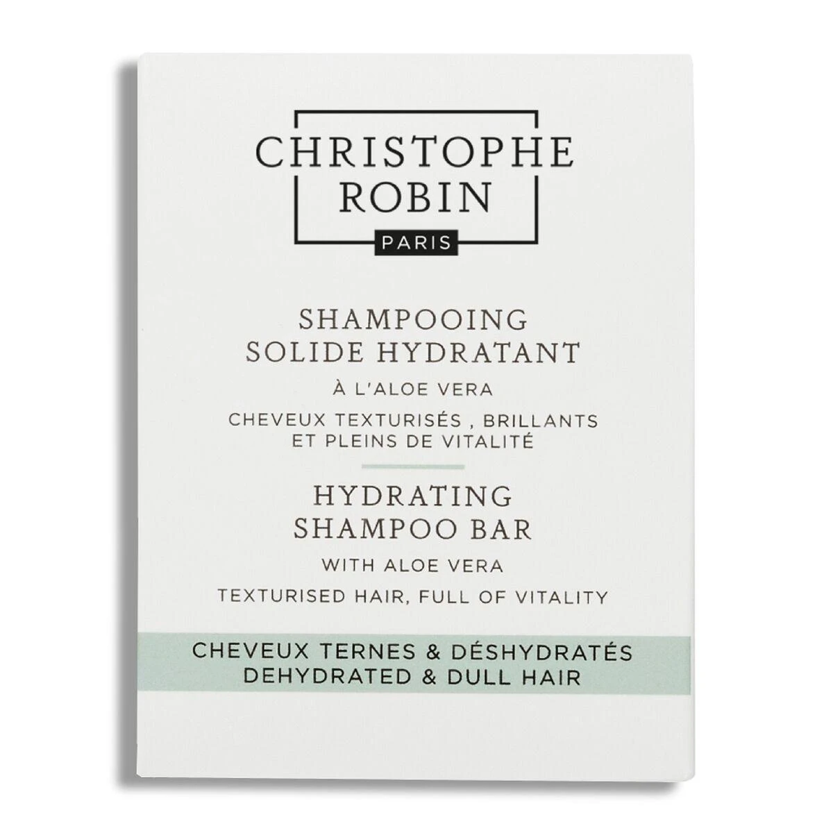 Švelniai valomasis šampūnas plaukams ir kūnui Christophe Robin Hydrating Šampūnas Bar Su Aloe Vera 100g